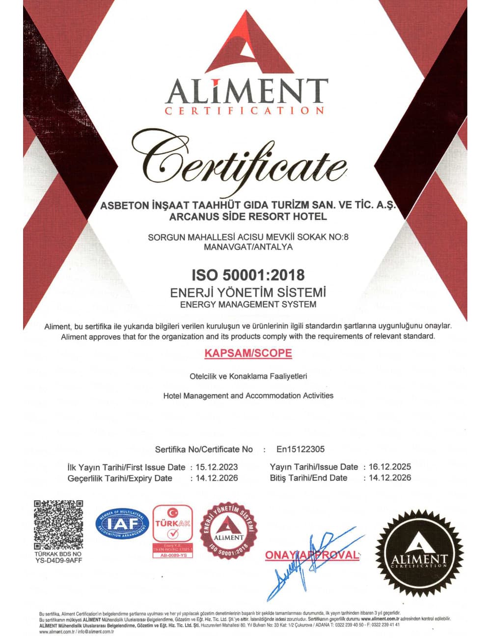 ISO 50001:2018 Enerji Yönetim Sistemi